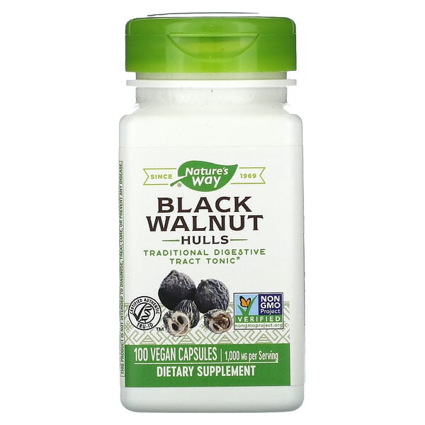 Nature's Way, Black Walnut Hulls, 500 mg, 100 Vegan Capsules