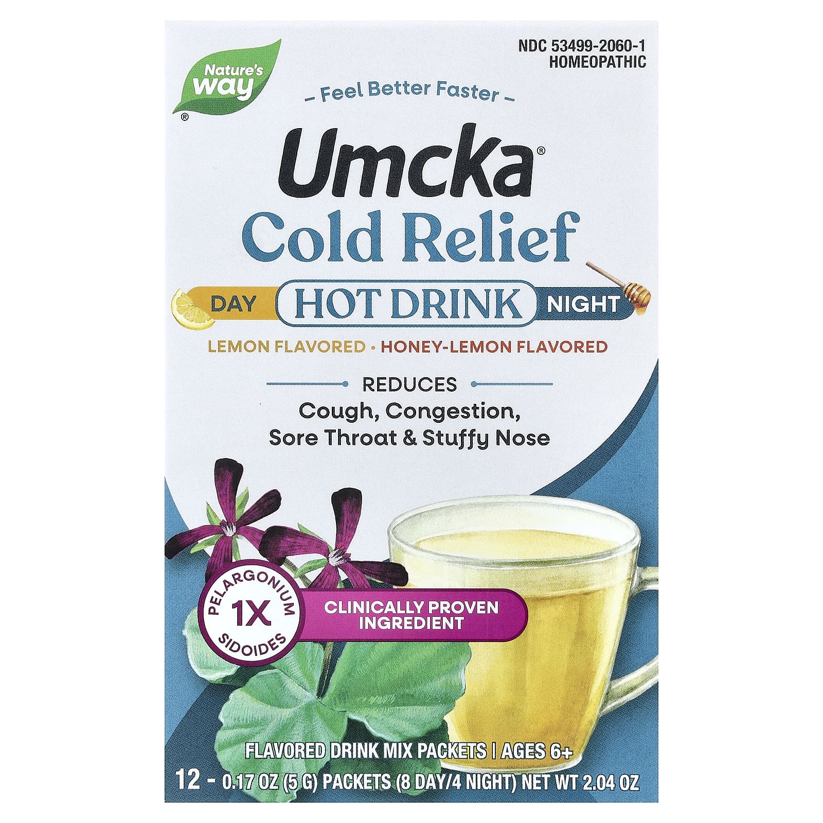 Umcka®, Bebida caliente para aliviar el resfriado, Día y noche