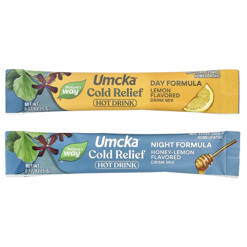 Umcka®, Cold Relief Hot Drink, Day + Night, Ages 6+, Lemon, Honey