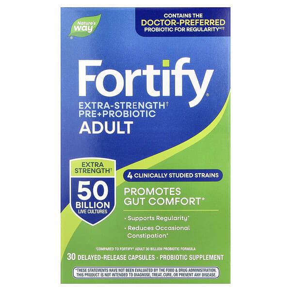 Nature's Way, Fortify®, Pre & Probiotic, Adult, 30 Delayed-Release Capsules — product photo 1
