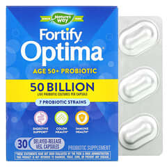 Nature's Way, Fortify Optima Probiotic, Adult 50+, 50 Billion, 30 Delayed Release Veg Capsules