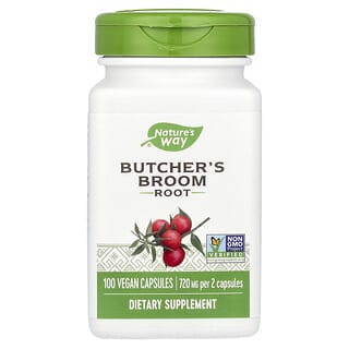 Nature's Way, Butcher's Broom Root, 720 mg, 100 Vegan Capsules (360 mg per Capsule)