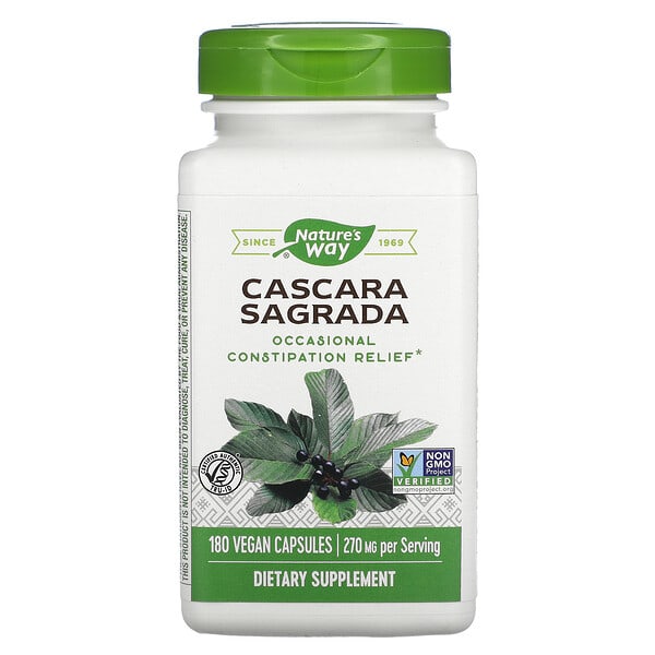 Nature's Way, Cáscara sagrada, 270 mg, 180 cápsulas veganas