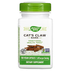 Nature's Way, Corteza de uña de gato, 485 mg, 100 cápsulas veganas