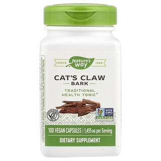 Nature's Way, Kulit Kayu Cakar Kucing, 1.455 mg, 100 Kapsul Vegan (485 mg per Kapsul)