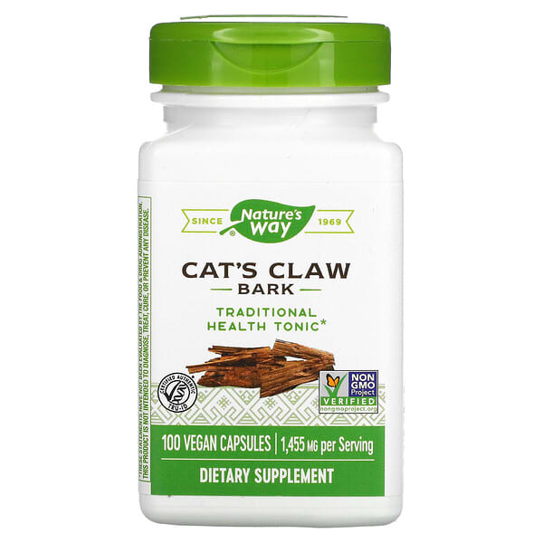 Nature's Way, Corteza de uña de gato, 485 mg, 100 cápsulas veganas