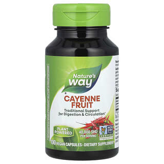 Nature's Way, Fruit de Cayenne, 40 000 USD/g, 100 capsules véganes