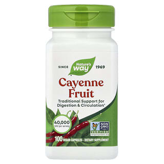 Nature's Way, плод кайенского перца, 40 000 SHU/г, 100 веганских капсул