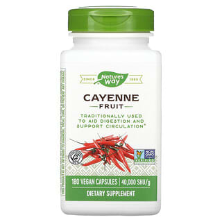 Nature's Way, Cayenne Fruit, 40,000 SHU/g, 180 Vegan Capsules
