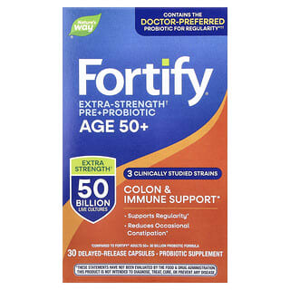 Nature's Way, Fortify®, пробиотик, для взрослых старше 50 лет, 50 млрд, 30 капсул с отсроченным высвобождением