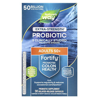 Nature's Way, Fortify®, Extra Strength Probiotic, Adults 50+, 50 Billion, 30 Delayed-Release Capsules