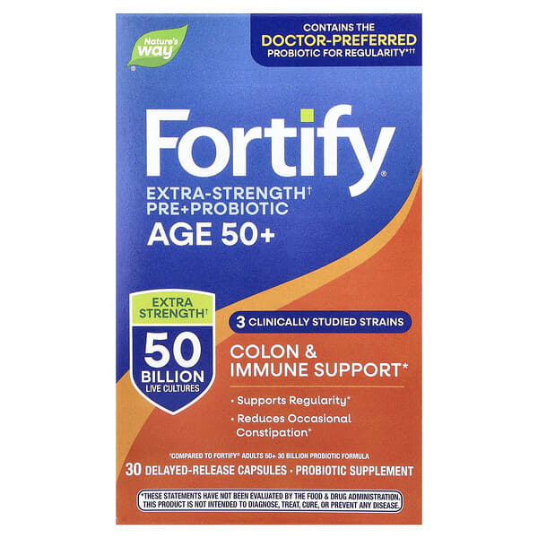 Nature's Way, Fortify®, Probiotic, Adults 50+, 30 Delayed-Release Capsules — product photo 1