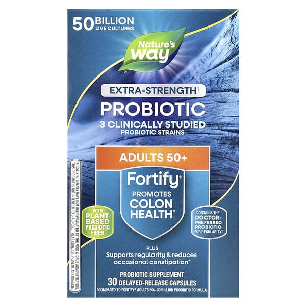 Nature's Way Fortify®, Probiotic, Adults 50+, 50 Billion, 30 Delayed-Release Capsules