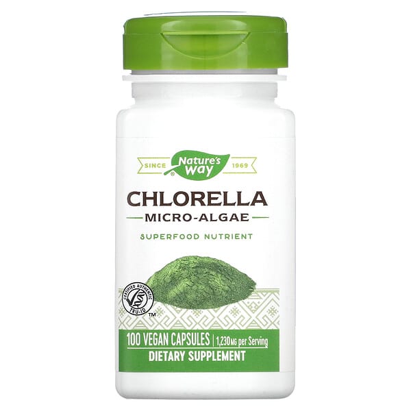 Nature's Way, Clorela, Microalgas, 410 mg, 100 cápsulas veganas