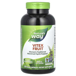 Nature's Way, плоды витекса, 400 мг, 320 веганских капсул