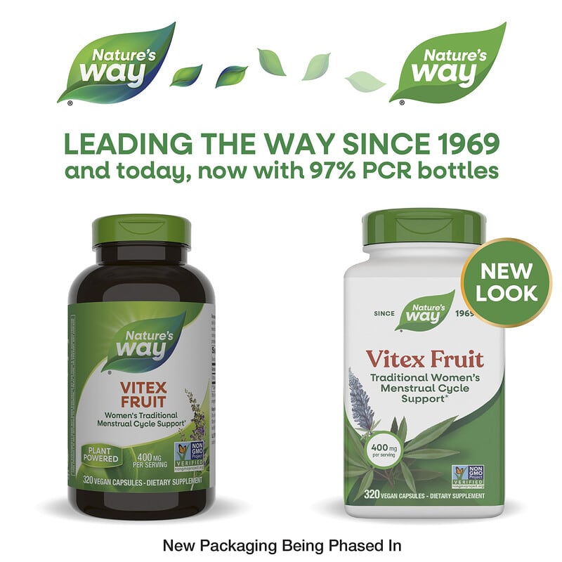 Vitex Fruit, 400 mg, 320 Cápsulas Veganas