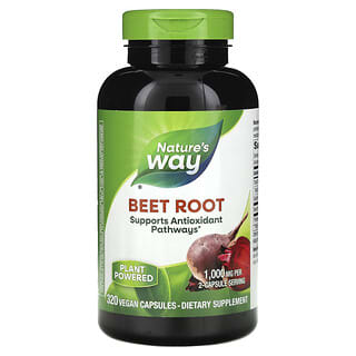 Nature's Way, Beet Root, Rote-Bete-Wurzel, 1.000 mg, 320 vegane Kapseln (500 mg pro Kapsel)