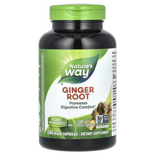Nature's Way, Ginger Root, Ingwer-Wurzel, 1.100 mg, 240 vegane Kapseln (550 mg pro Kapsel)