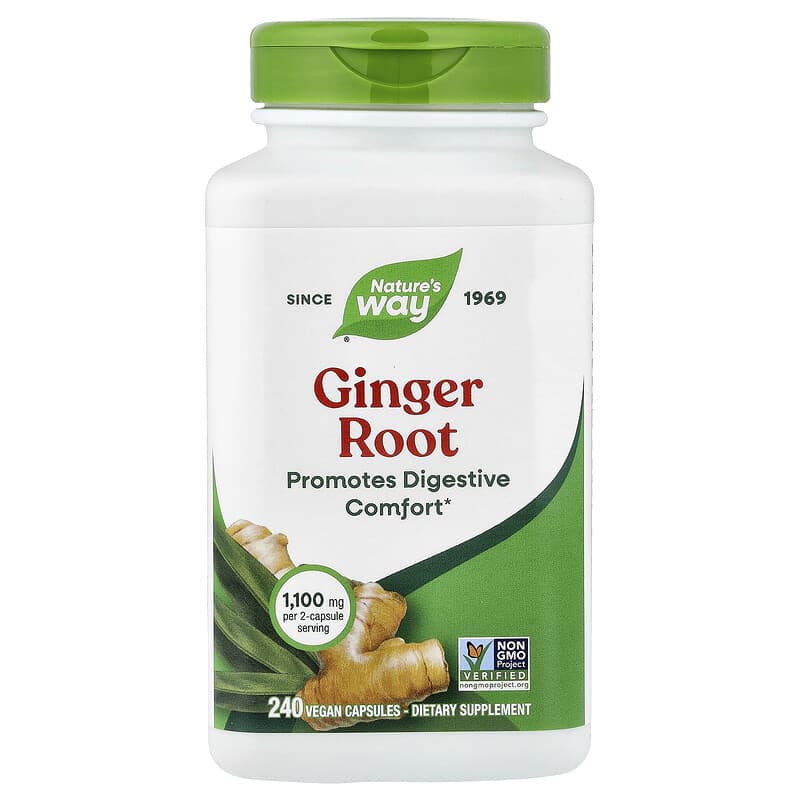 【7inch】Ginger Root Ginger Root, 240 Vegan Capsules (0.55 mg per Capsule)