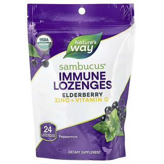 Nature's Way, Sambucus® Immune Lozenges, Holunder-Zink + Vitamin C, Pfefferminze, 24 Lutschtabletten