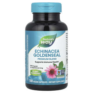 Nature's Way, Echinacea Goldenseal, 900 mg, 180 wegańskich kapsułek (450 mg na kapsułkę)