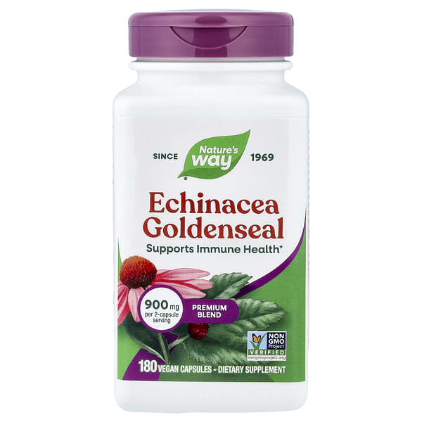 Echinacea Goldenseal, Premium Blend, 180 Vegan Capsules (450 mg Per capsule)