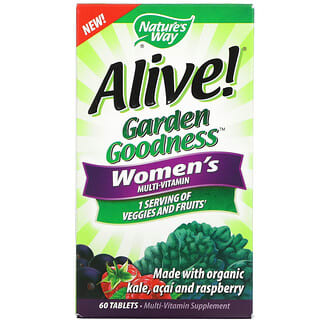 Nature's Way, Alive! 얼라이브, Garden Goodness, 여성용 종합 비타민, 60정