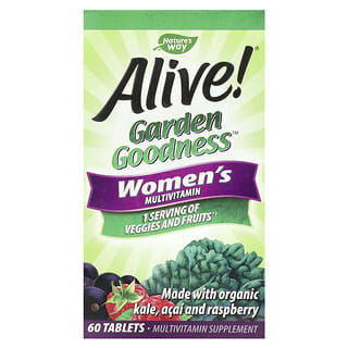 Nature's Way, Alive! Garden Goodness, Suplemento multivitamínico para mujeres, 60 comprimidos