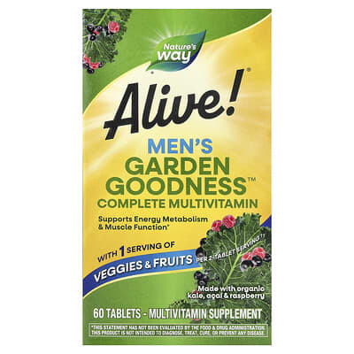 Nature's Way, Alive!® Garden Goodness™, Men's Multivitamin, 60 Tablets