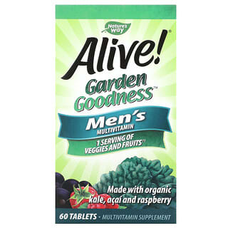 Nature's Way, Alive! Garden Goodness, Suplemento multivitamínico para hombres, 60 comprimidos