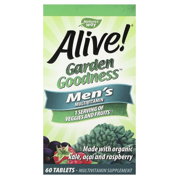 Nature's Way, Alive!® Garden Goodness™，男性多維生素，60 片