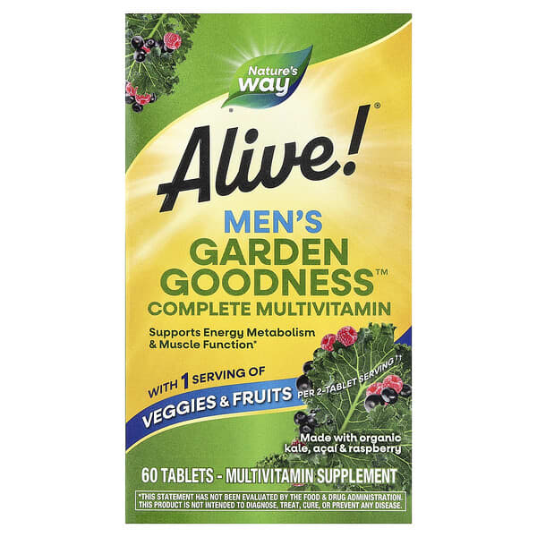 Nature's Way, Alive!® Garden Goodness™，男性多維生素，60 片