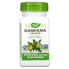 Nature's Way, Hojas de damiana, 400 mg, 100 cápsulas veganas