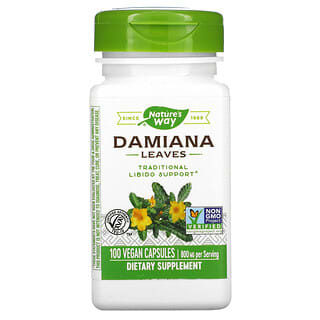 Nature's Way, Feuilles de damiana, 400 mg, 100 capsules vegan