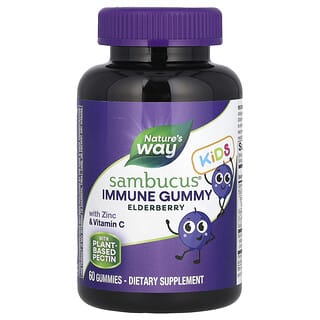 Nature's Way, Sambucus® Kids, Immune Gummy with Zinc & Vitamin C, Elderberry, 60 Gummies