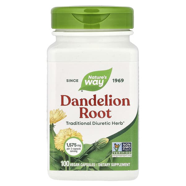 Dandelion Root, 100 Vegan Capsules (525 mg per Capsule)
