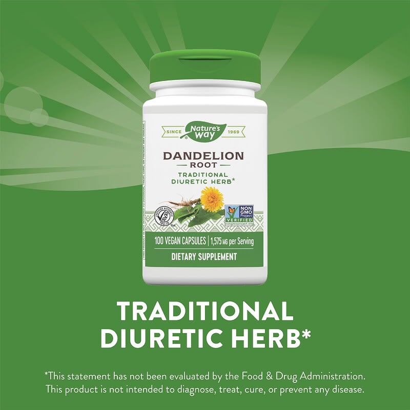 Nature's Way, Dandelion Root, 525 mg, 100 Vegan Capsules