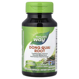 Nature's Way, Dong Quai Root, 100 Cápsulas Veganas (565 mg por Cápsula)