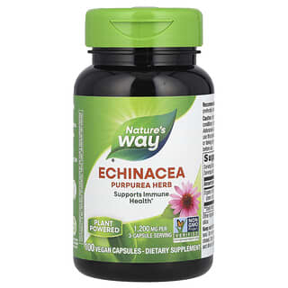 Nature's Way, Echinacea Purpurea Herb, 1,200 mg, 100 Vegan Capsules (400 mg Per Capsule)