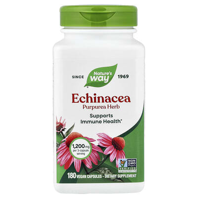 Nature's Way, Purple Echinacea Herbal, 180 Vegan Capsules (400 mg per capsule)