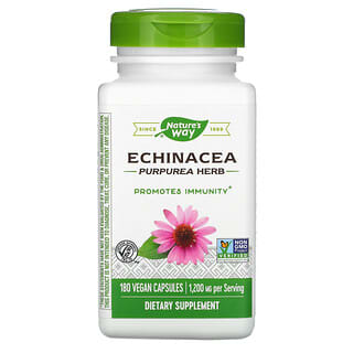 Nature's Way, Erva Echinacea Purpurea, 400 mg, 180 Cápsulas Veganas