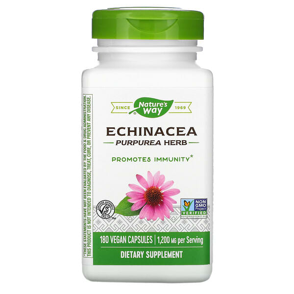 Nature's Way, Echinacea Purpurea Herb, 400 mg, 180 vegane Kapseln