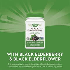 Nature's Way, Black Elderberry, 575 mg, 100 Vegan Capsules