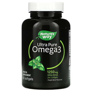 Nature's Way, Ultra Pure Omega3, Fresh Mint, 625 mg, 60 Softgels