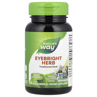 Nature's Way, Eyebright Herb, 560 mg, 100 Vegan Capsules (280 mg Per Capsule)