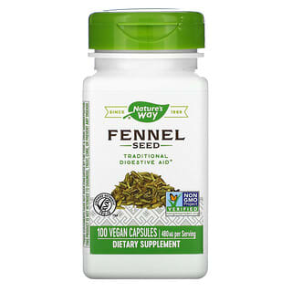 Nature's Way, семена фенхеля, 480 мг, 100 веганских капсул