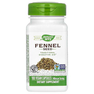 Nature's Way, насіння фенхелю, 480 мг, 100 веганських капсул