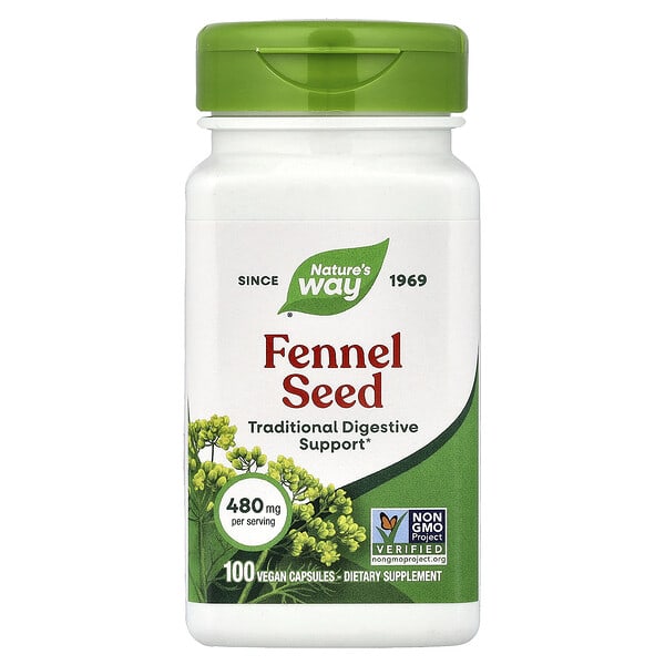 Nature's Way Fennel Seed, 480 mg, 100 Vegan Capsules