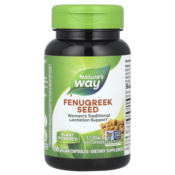 Nature's Way, Fenugreek Seed, 1,220 mg, 100 Vegan Capsules (610 mg per Capsule)