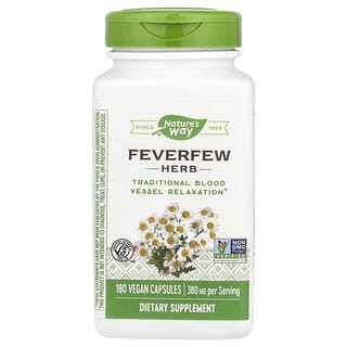 Nature's Way, Feverfew Herb, 380 mg, 180 вегански капсули